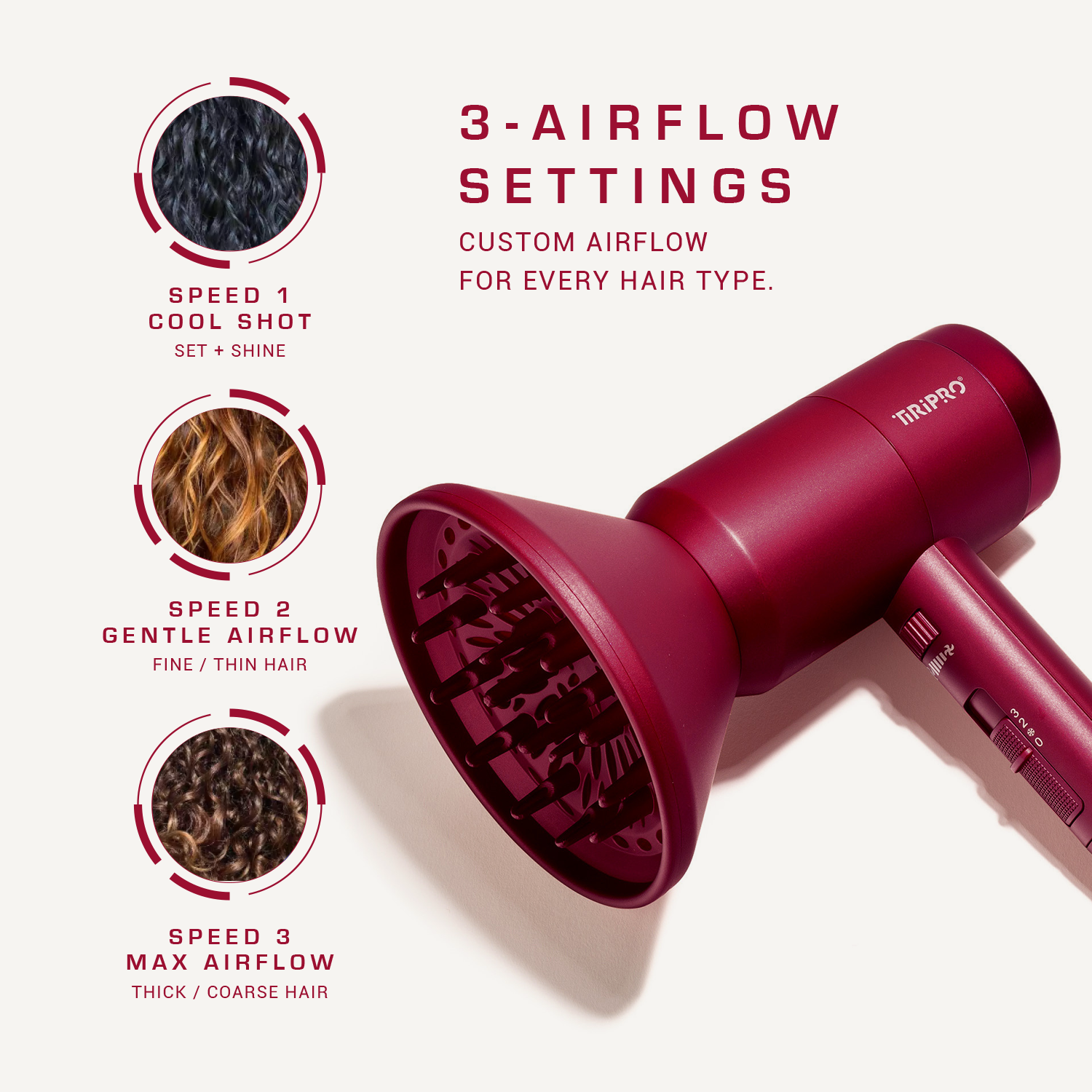 Prisma Pro Dryer with Adjustable Airflow Technology (Accessories Included)