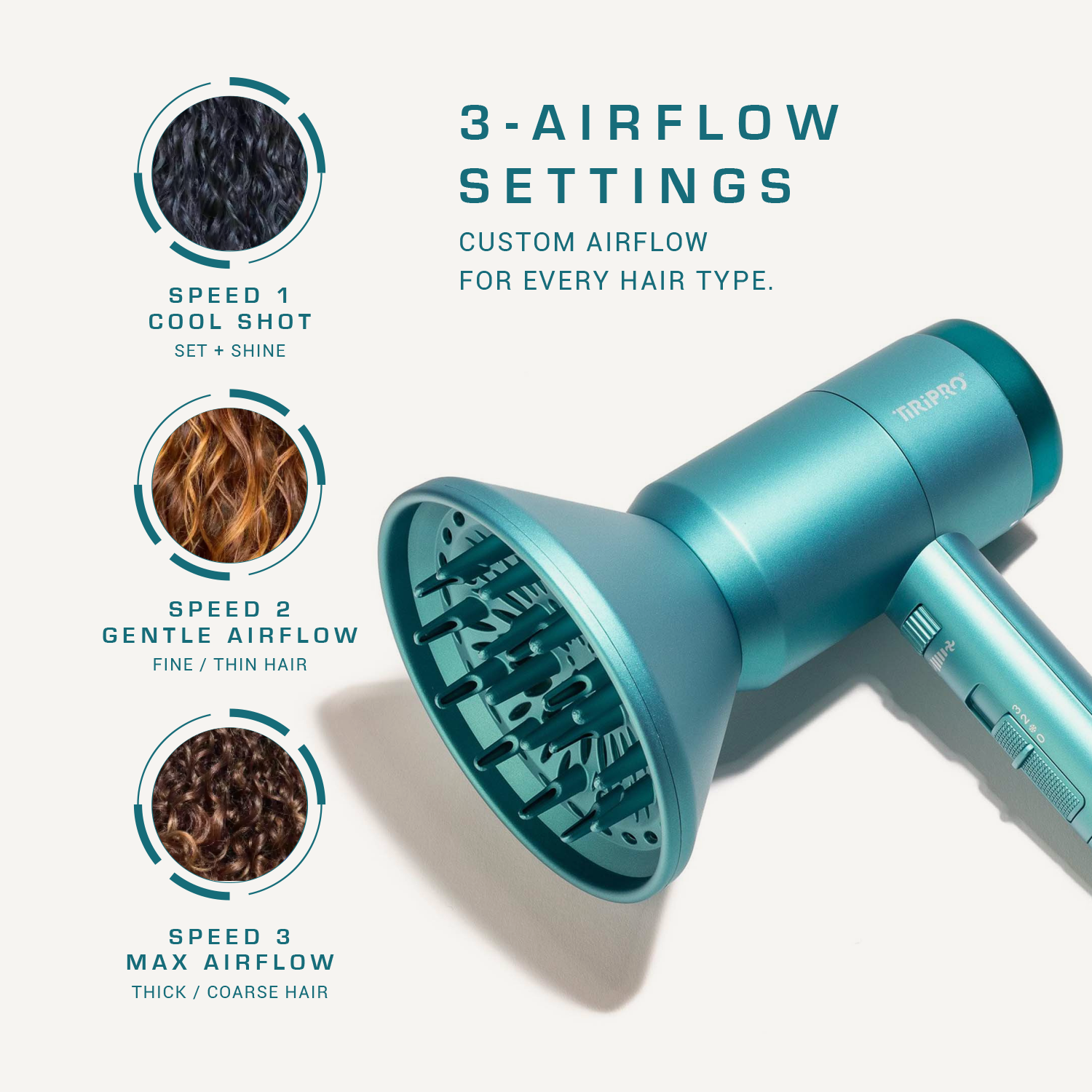 Prisma Pro Dryer with Adjustable Airflow Technology (Accessories Included)