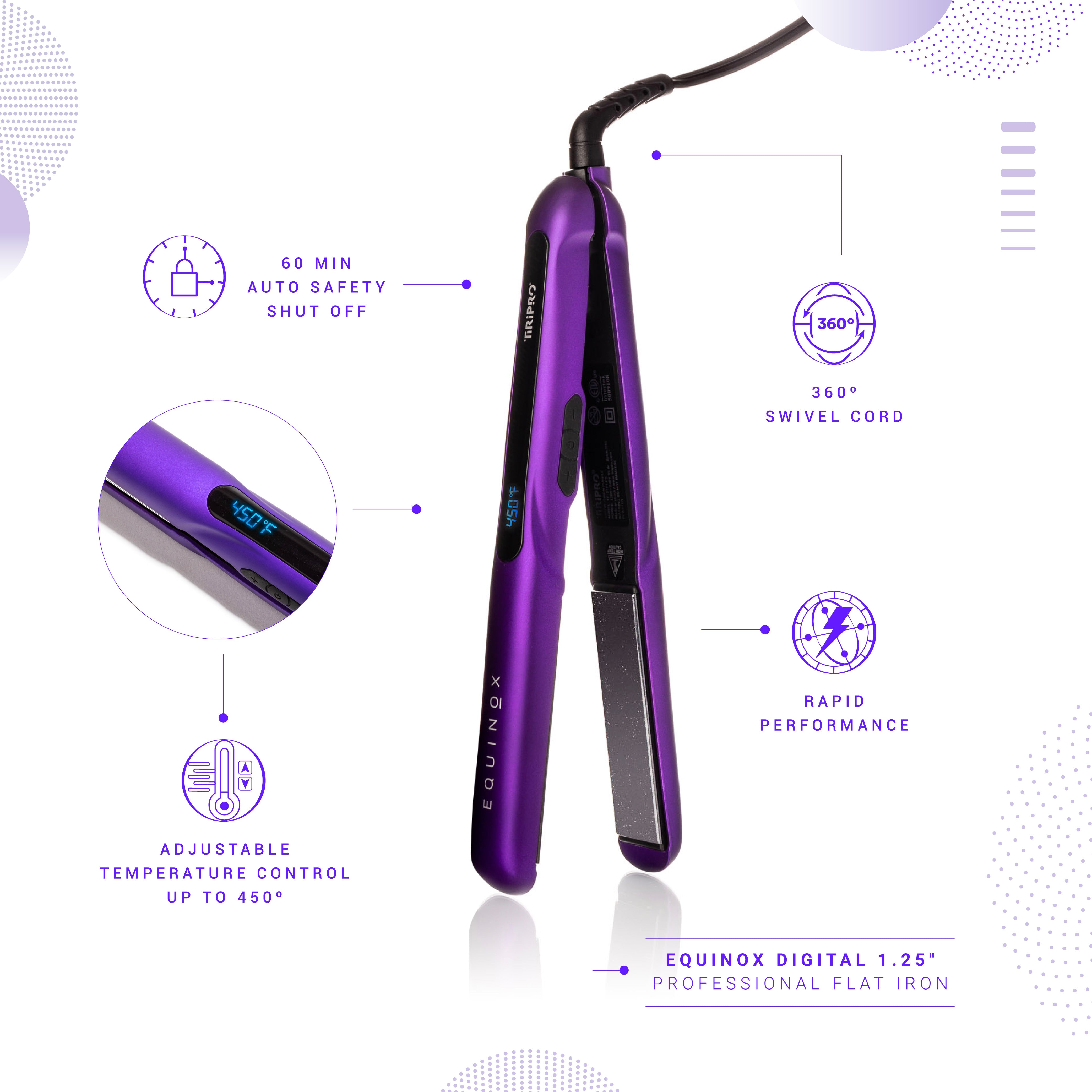 Equinox Digital 1.25" Professional Flat Iron