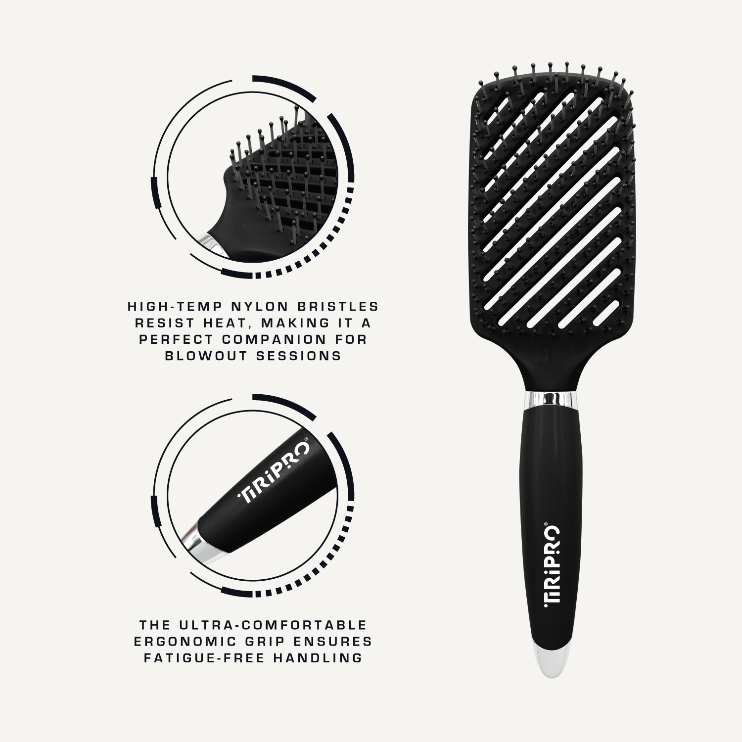Brosse à palette en nylon démêlante sans frisottis