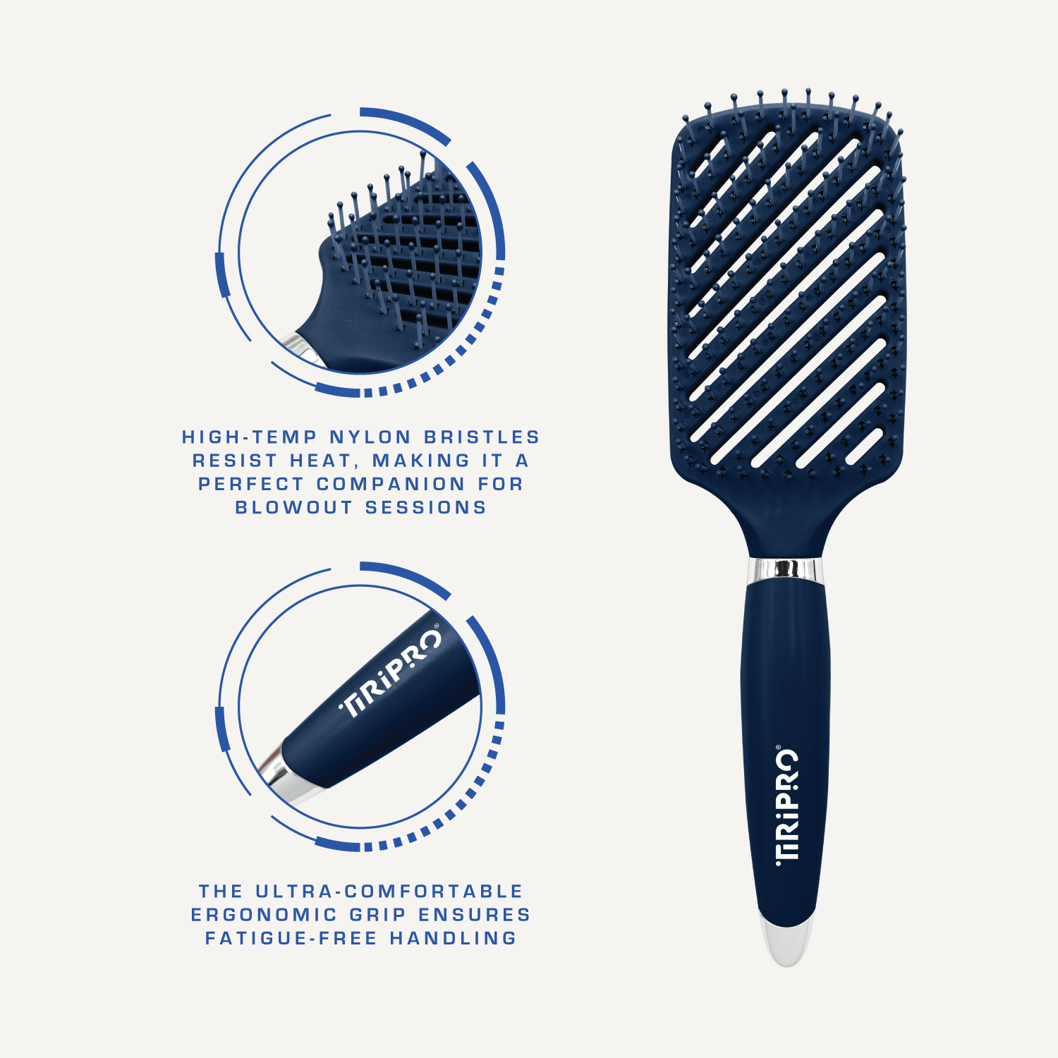 Brosse à palette en nylon démêlante sans frisottis