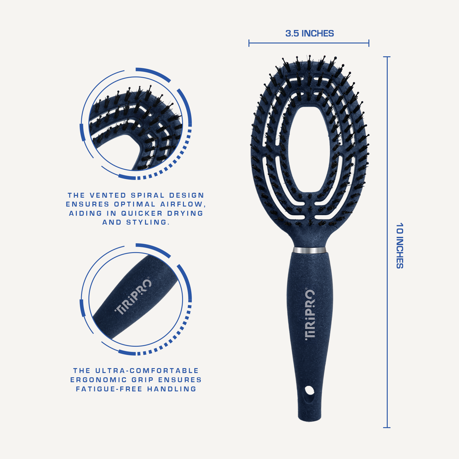Eco-Friendly 2in1 Thermal Hair Brush with Vented Spiral Design (Coffee Grounds) COMING SOON