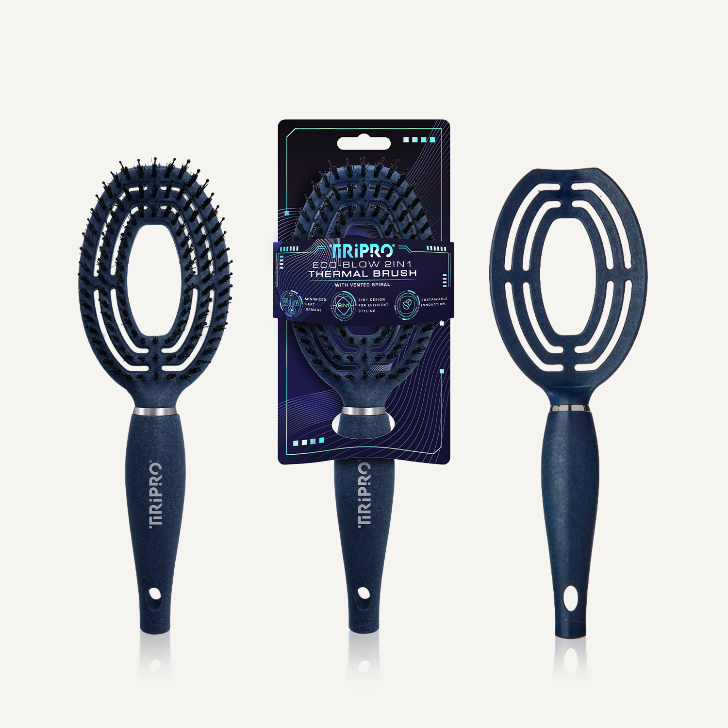 Eco-Friendly 2in1 Thermal Hair Brush with Vented Spiral Design (Coffee Grounds) COMING SOON