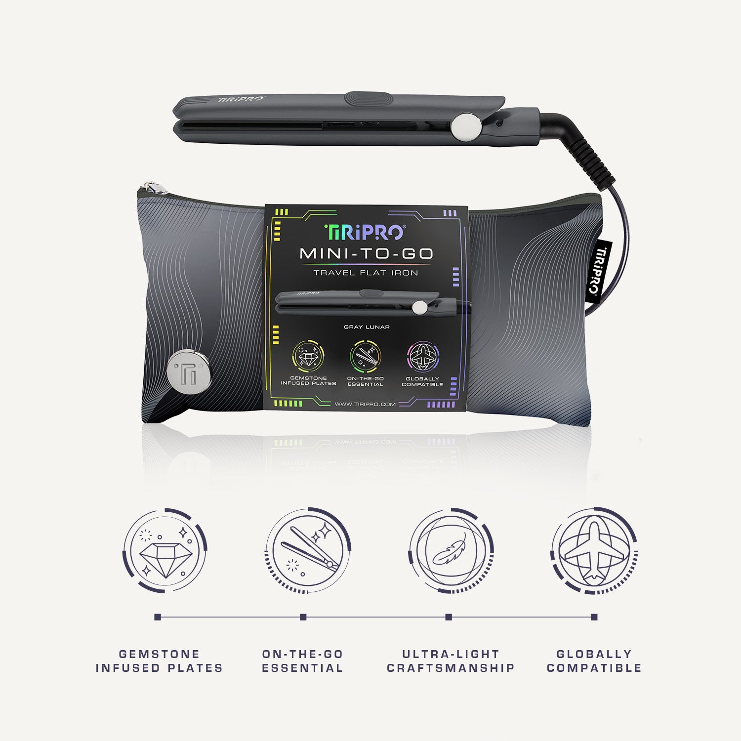 NEW Mini ToGo Flat Iron with Travel Carrying Bag