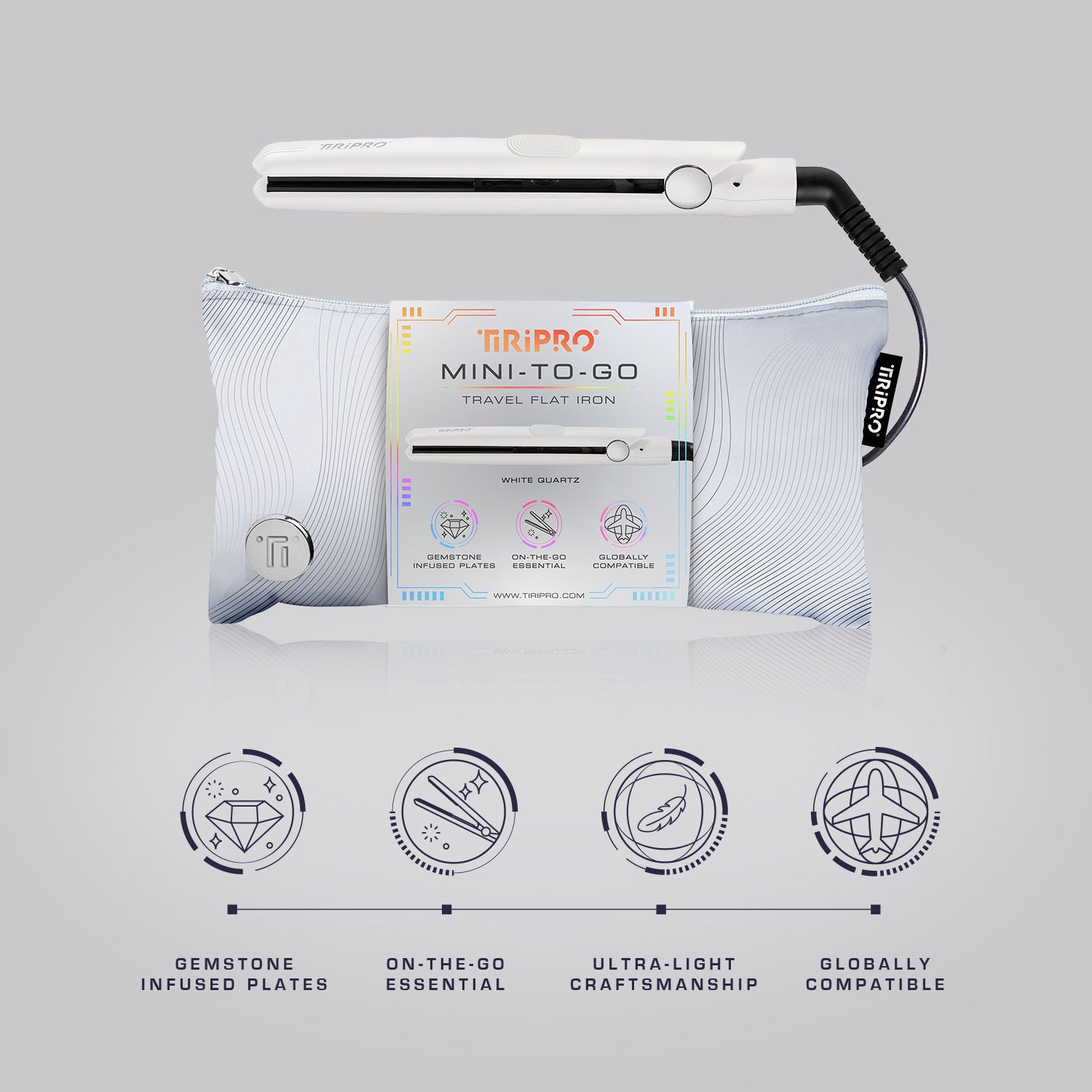 NEW Mini ToGo Flat Iron with Travel Carrying Bag