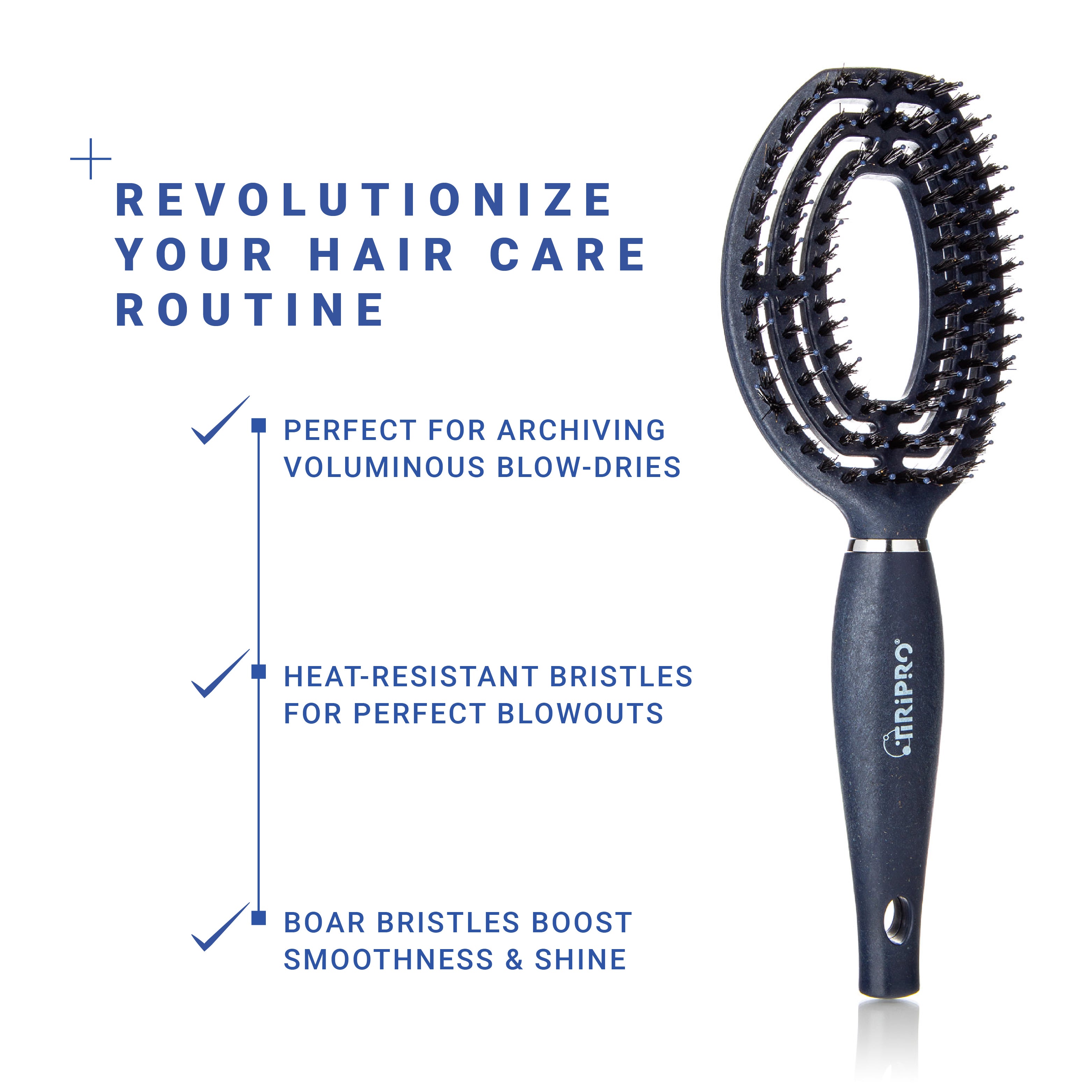 Brosse à cheveux thermique 2 en 1 écologique avec conception en spirale ventilée (marc de café)
