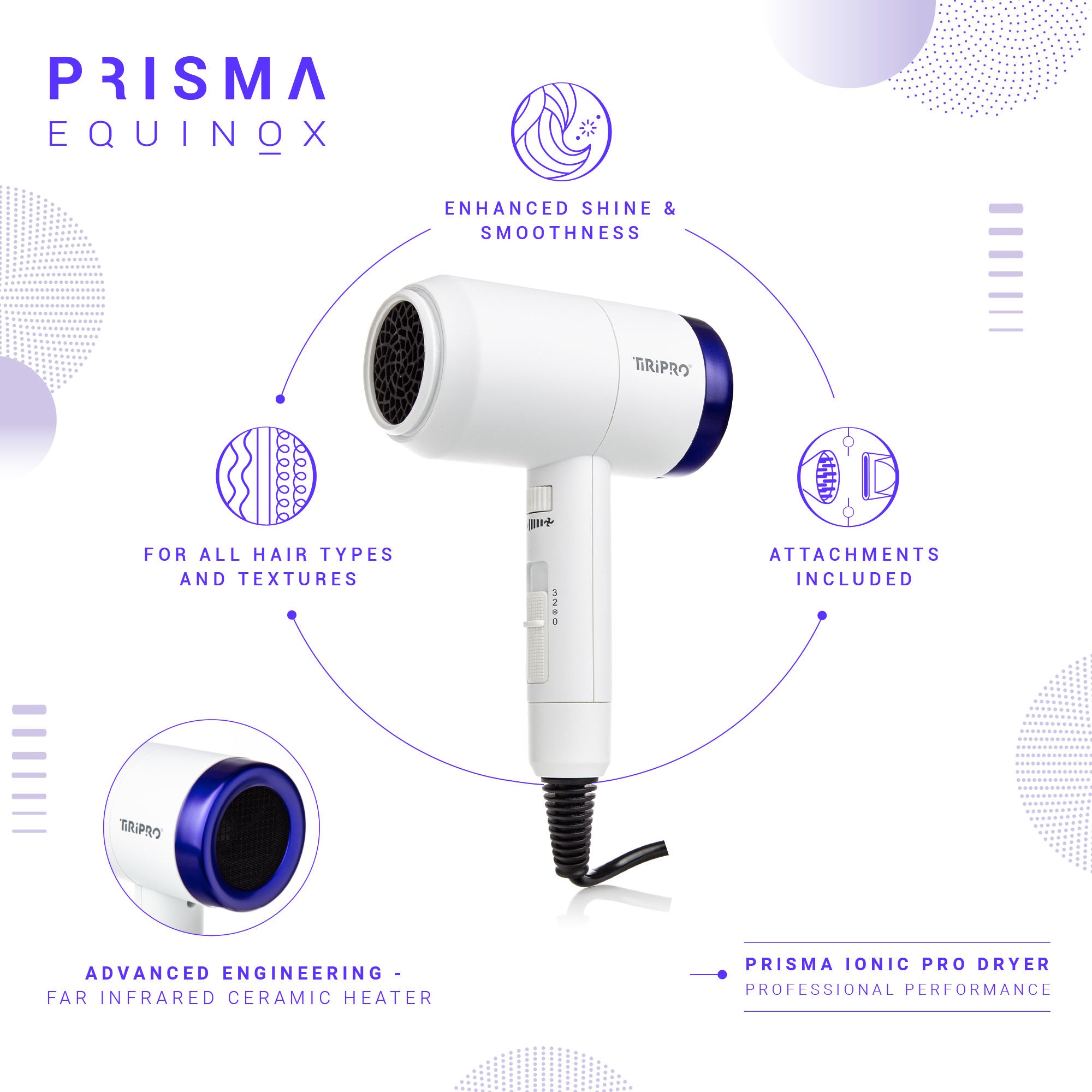 Prisma Pro Dryer with Adjustable Airflow Technology (Accessories Included)