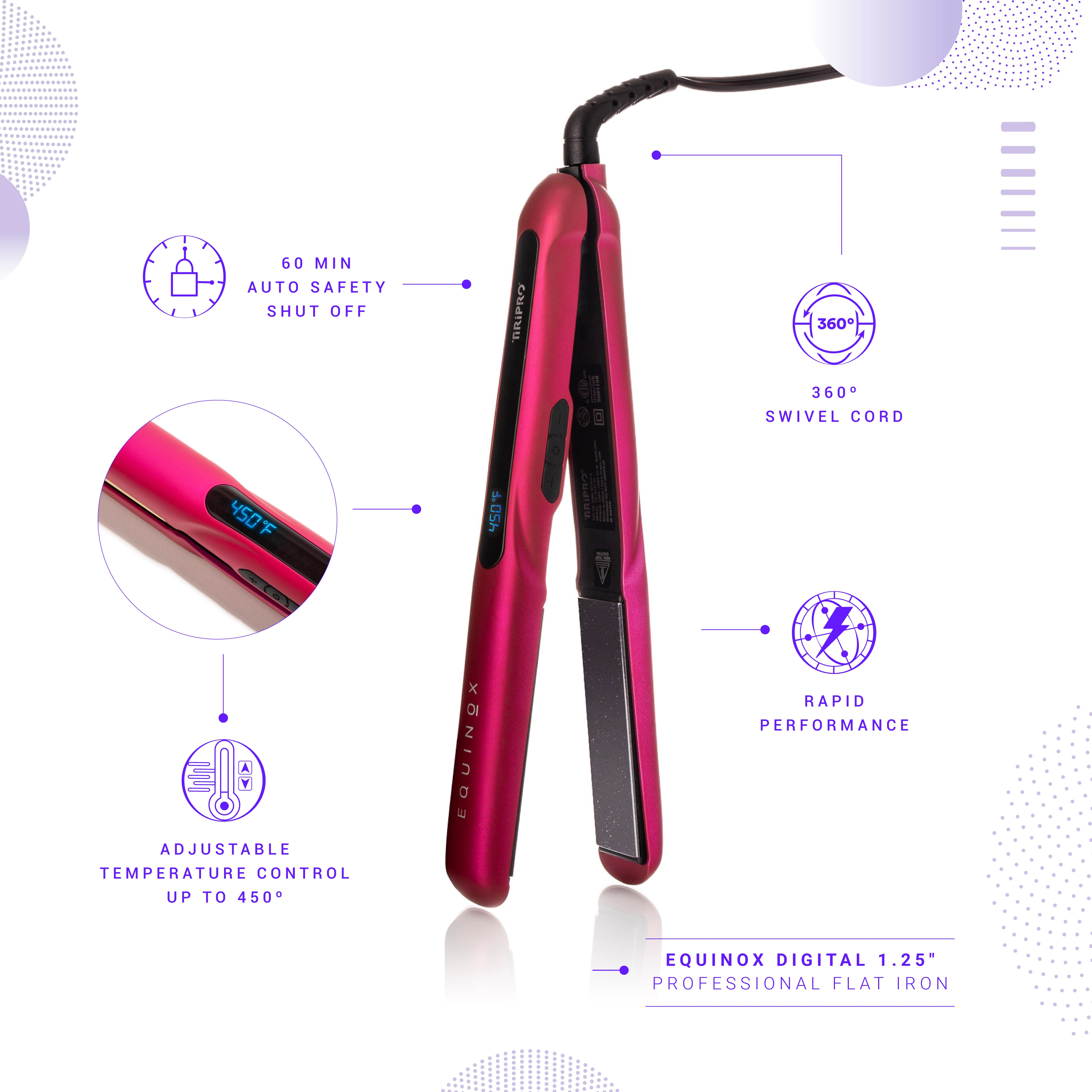 Tiri Pro Equinox Pink Digital 450° Flat selling Iron Straightener