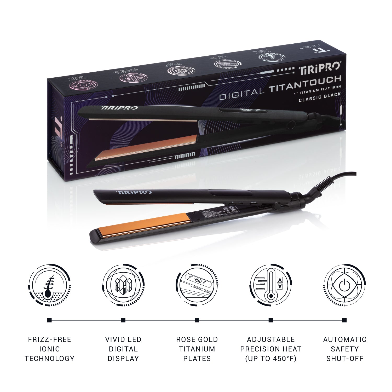 Digital “TitanTouch" 1 inch  Flat Iron