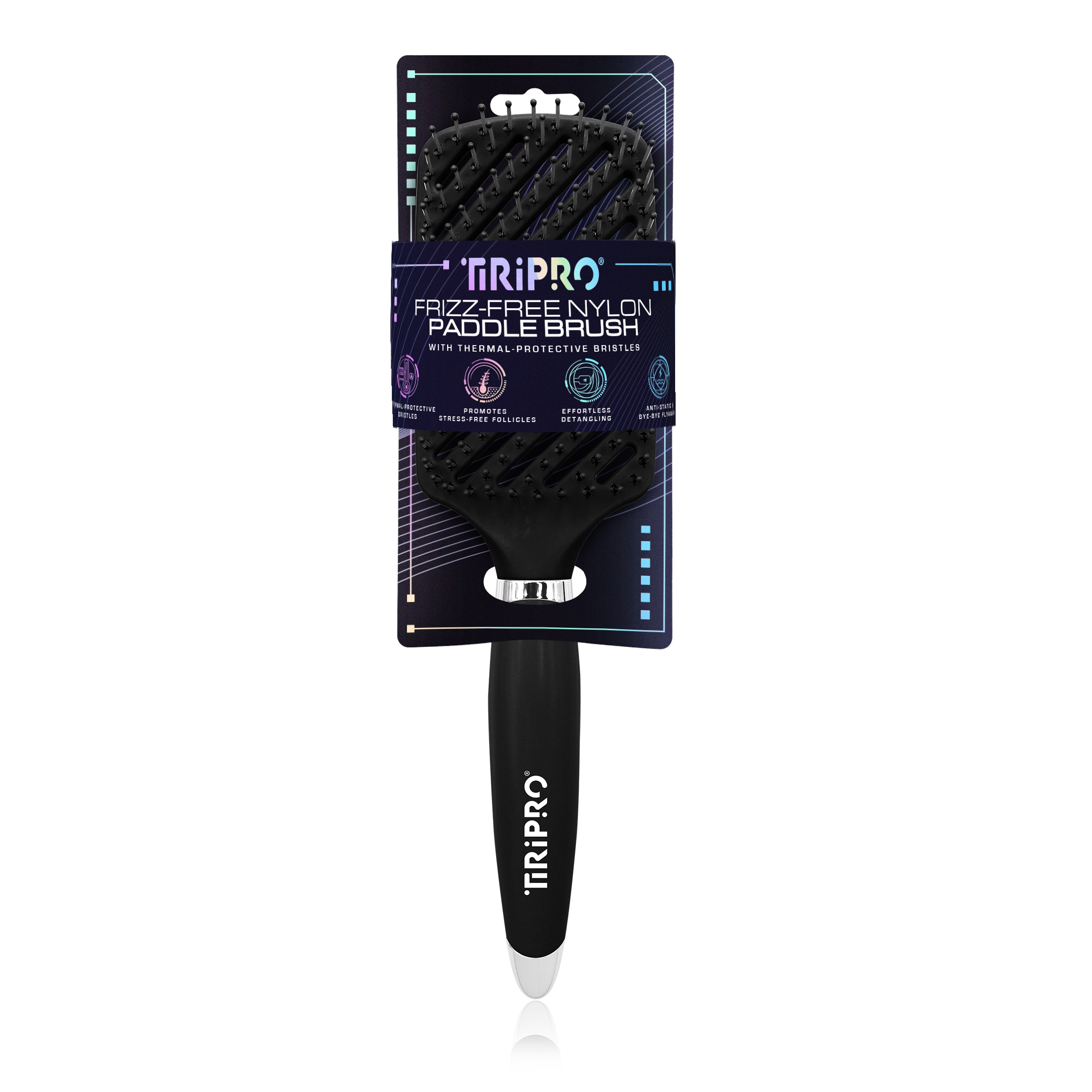 New Detangling No-Frizz Nylon Paddle Brush