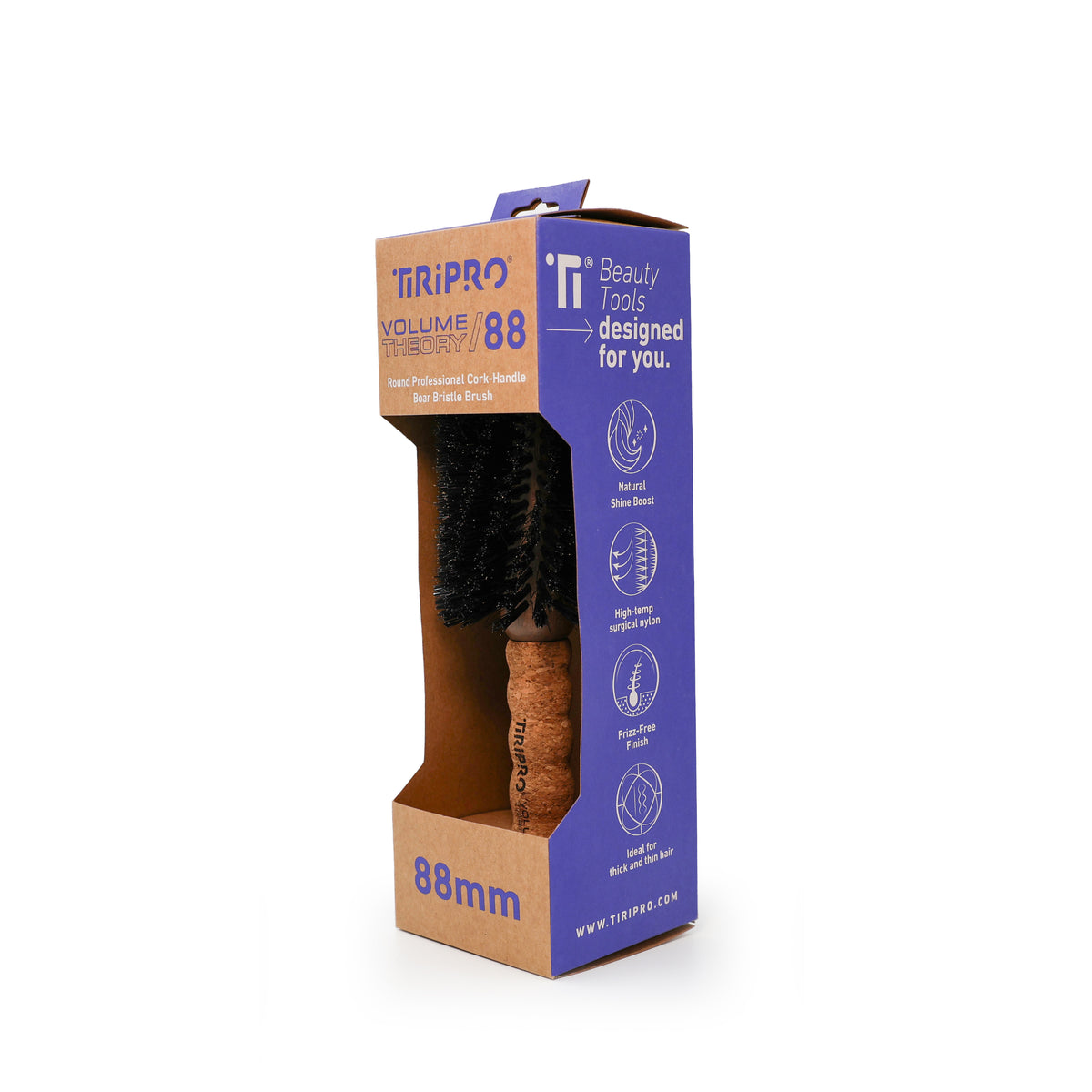 Volume Theory Round Professional Cork-Handle Boar Bristle Brush