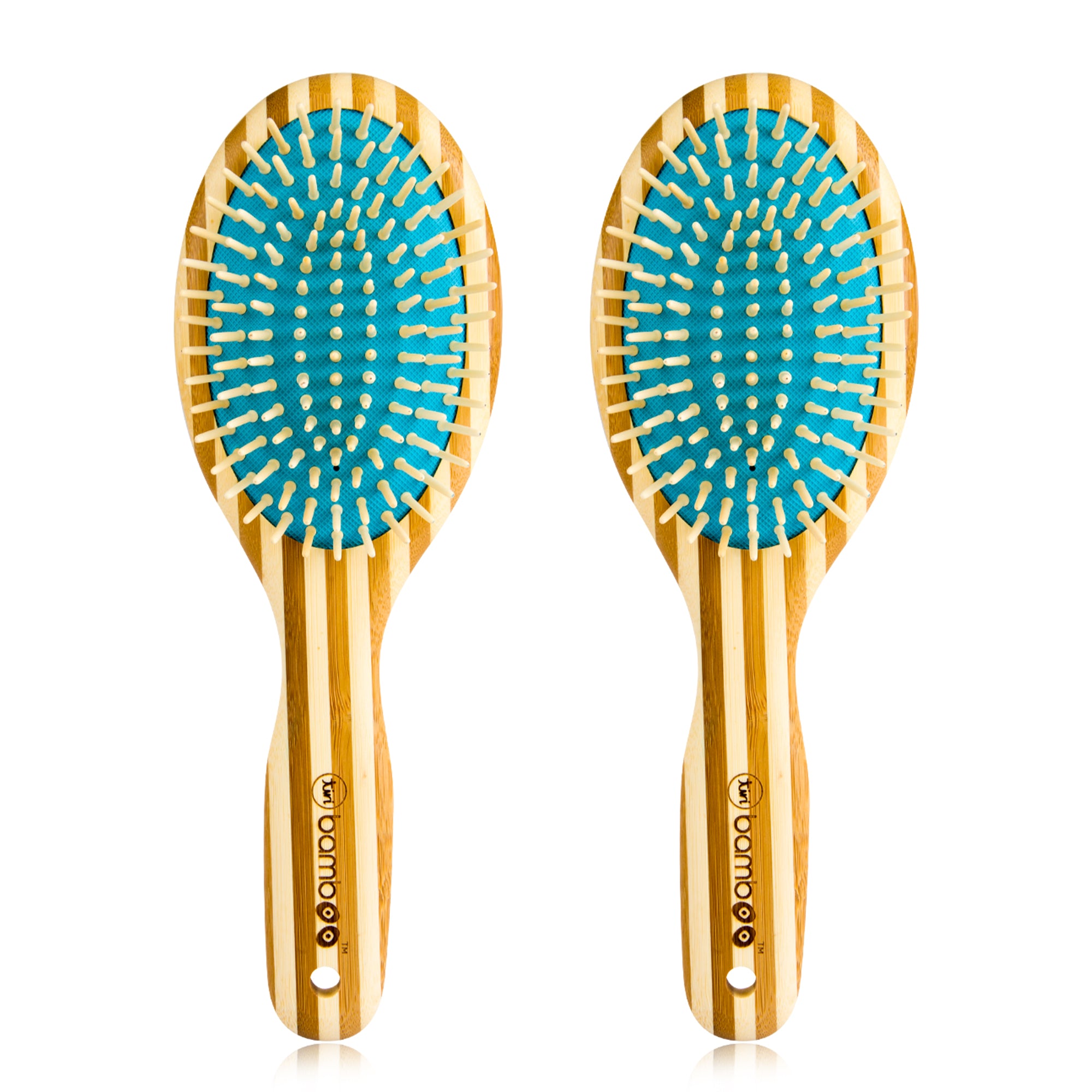 (Value 2-Pack) Sustainable Bamboo Hair Brush with Natural Bristles