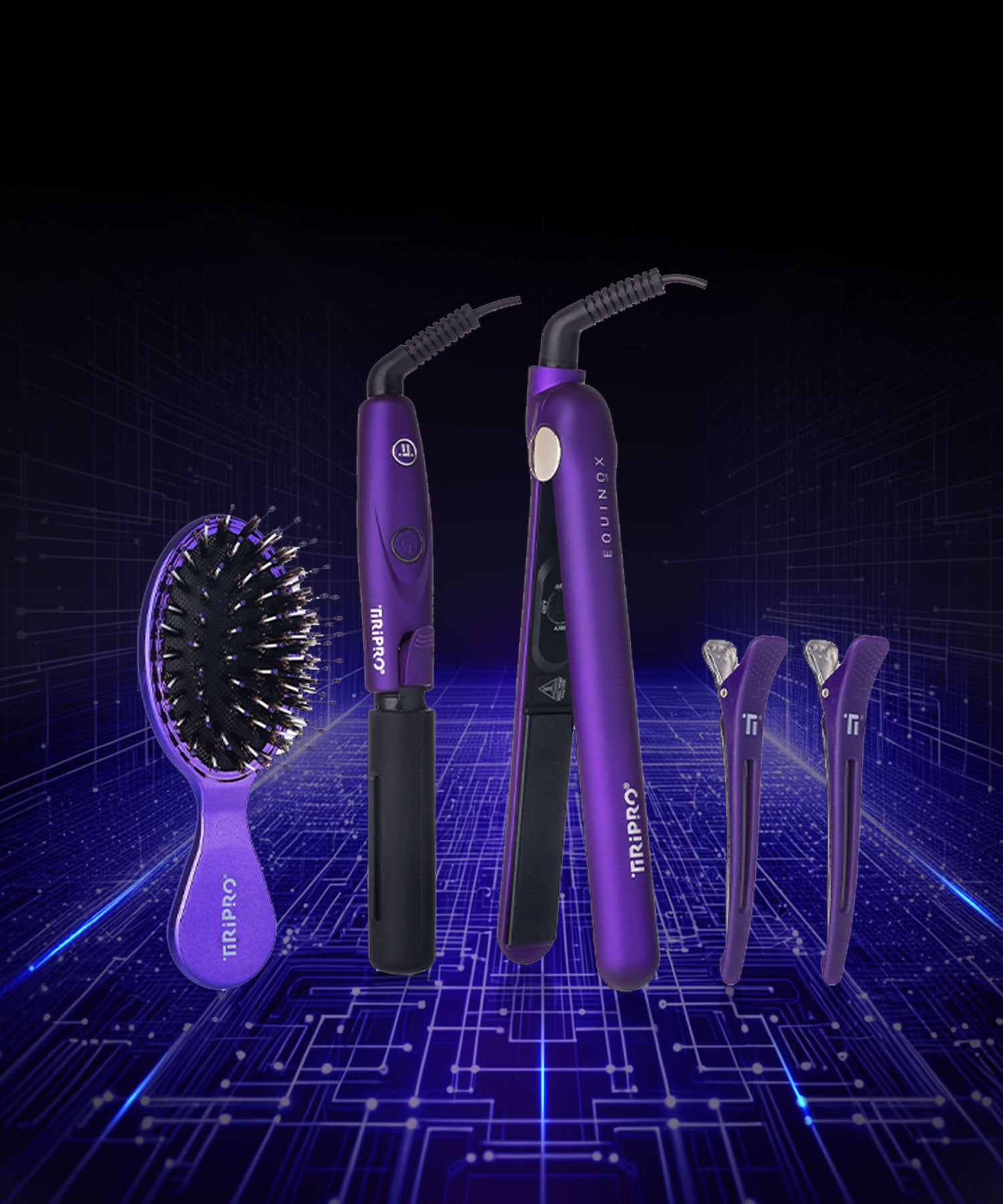 Online Tiri Pro Equinox Purple Digital 450° Flat Iron Straightener