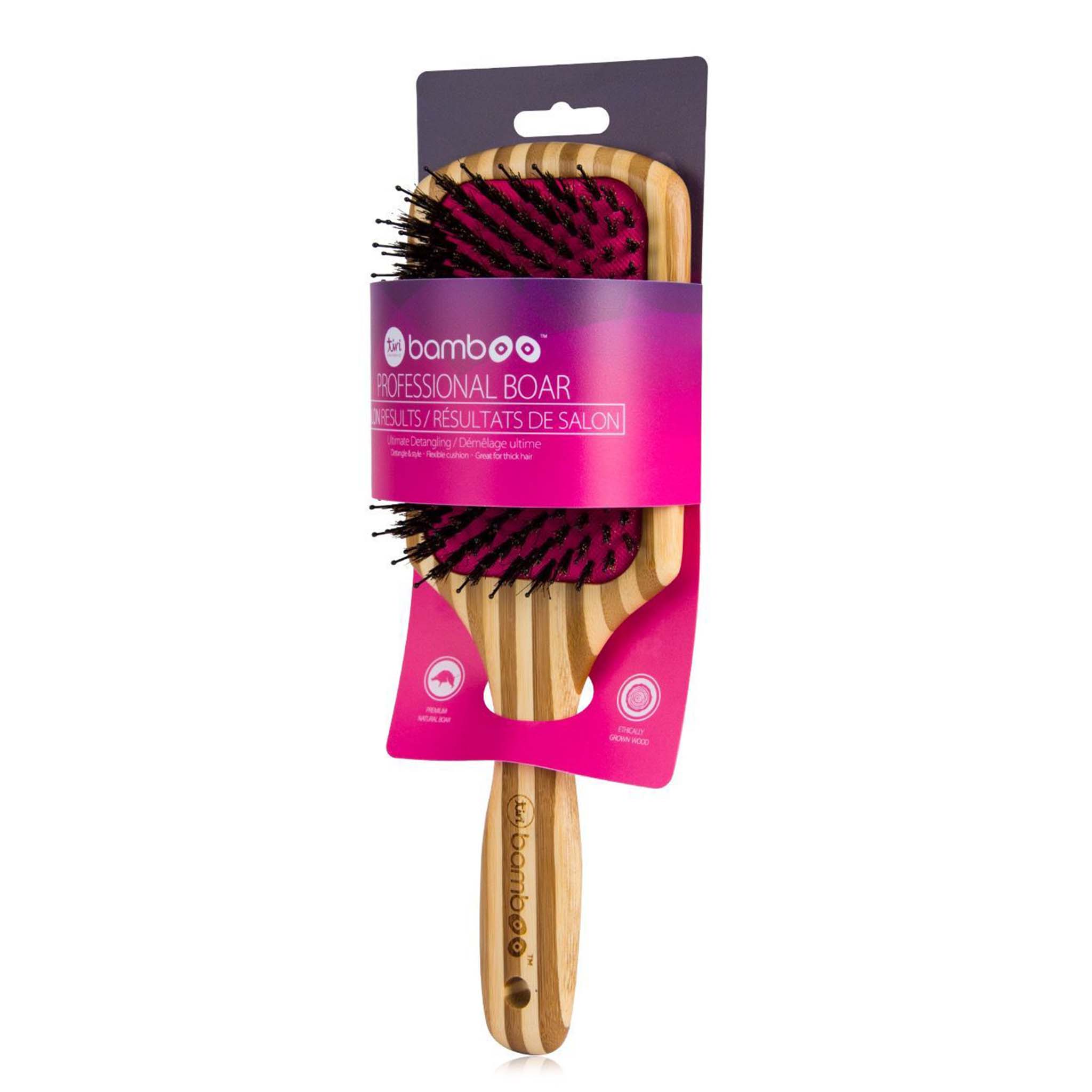 Bamboo XL Detangling Paddle Brush with Boar Bristles