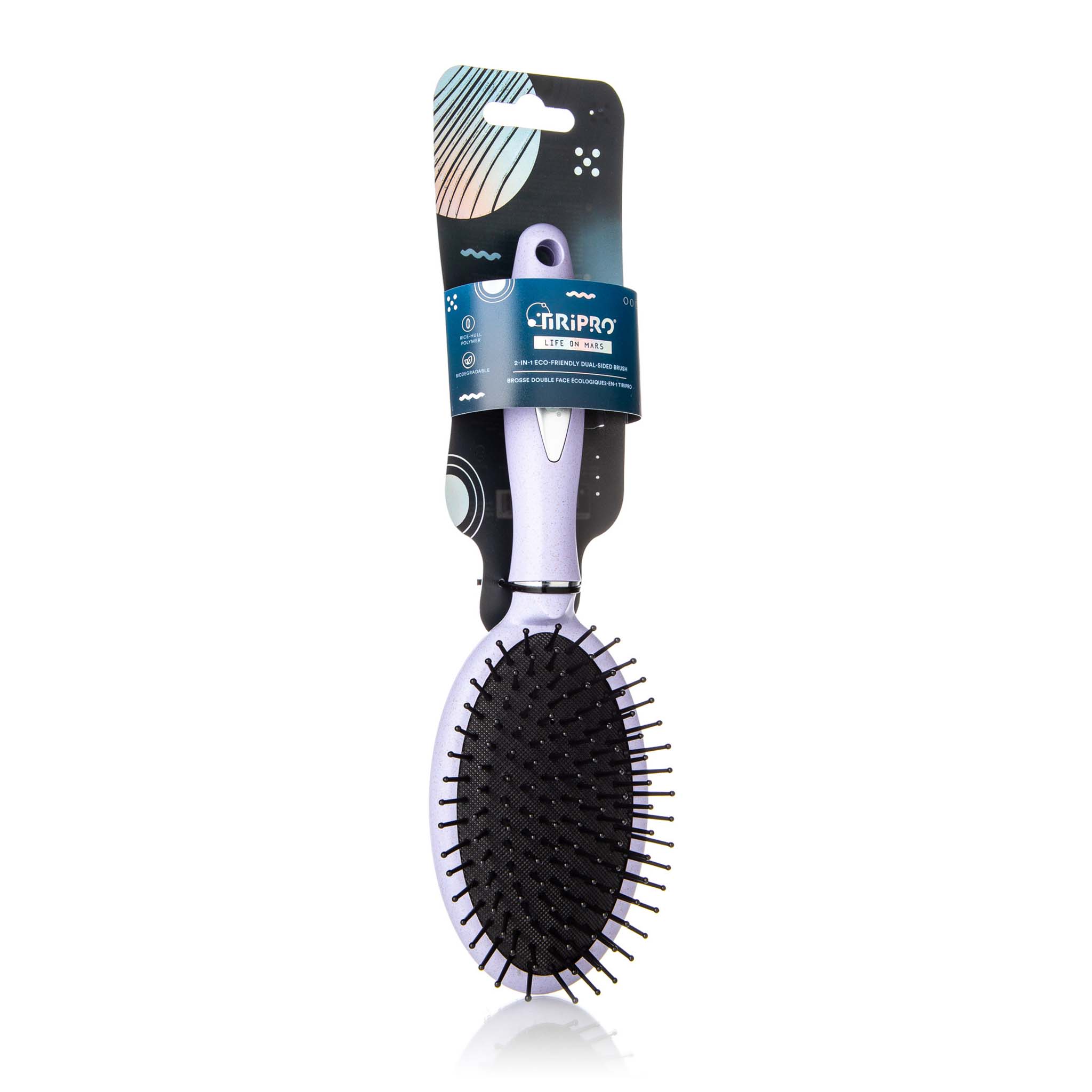 2in1 Hair Brush with Vented Spiral Design - Rice Hull (Lunar Gray)