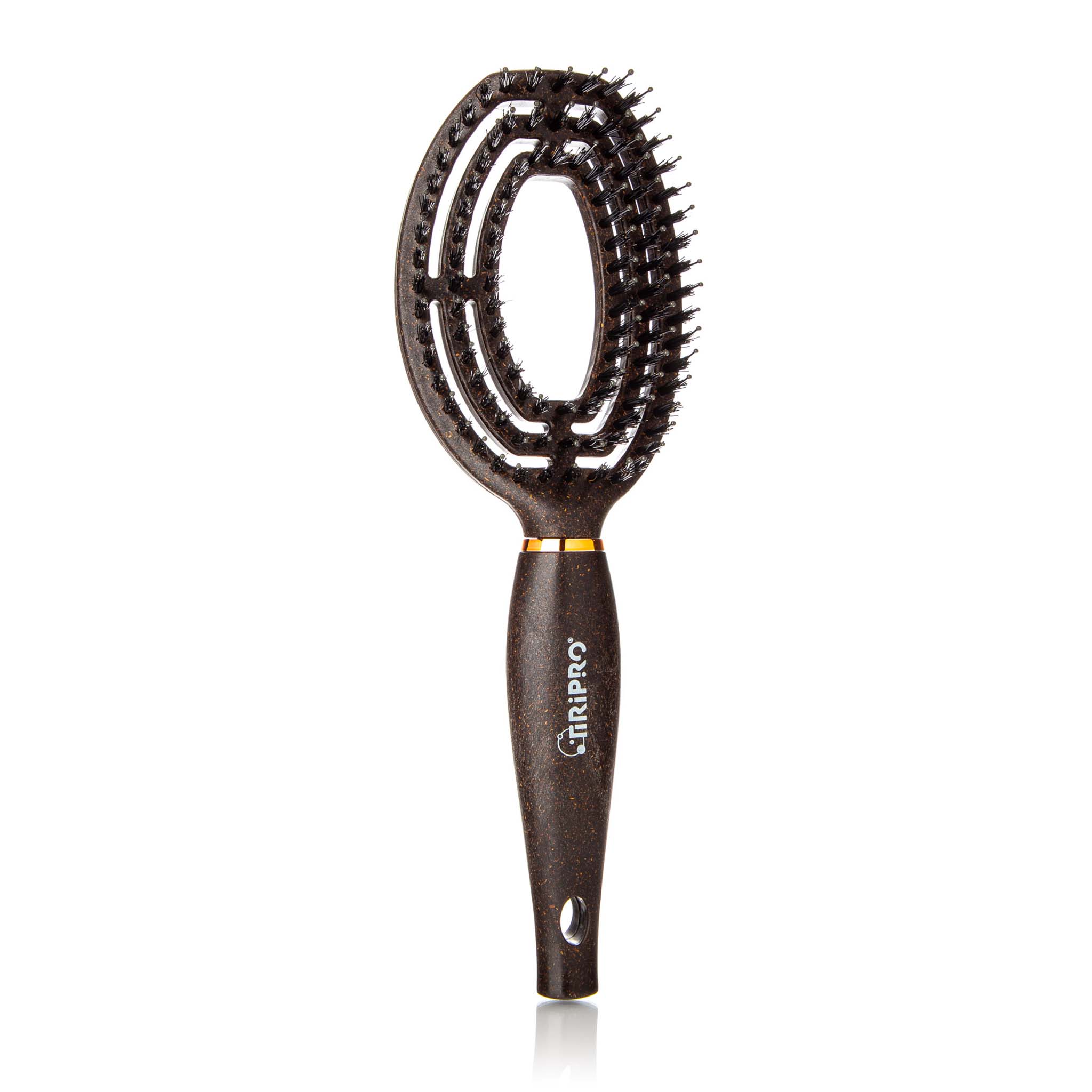Eco-Friendly 2in1 Thermal Hair Brush with Vented Spiral Design (Coffee Grounds)